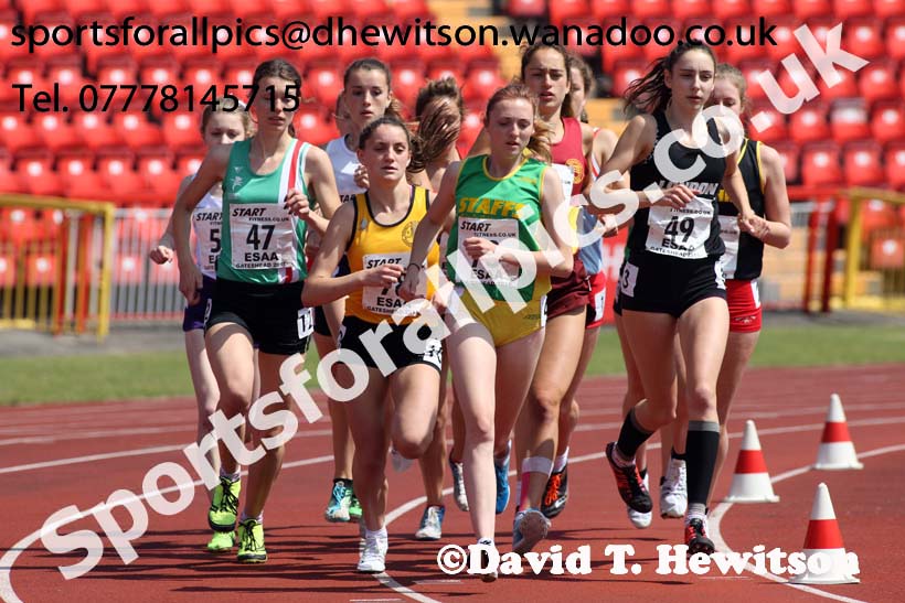 Senior girls 3000 metres, 2015 English Schools, Gateshead. Photo: David T. Hewitson/Sports for All Pics